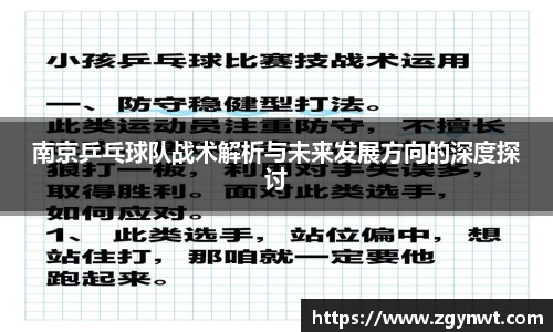 南京乒乓球队战术解析与未来发展方向的深度探讨