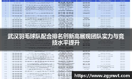 武汉羽毛球队配合排名创新高展现团队实力与竞技水平提升