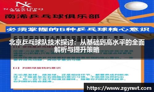 北京乒乓球队技术探讨：从基础到高水平的全面解析与提升策略